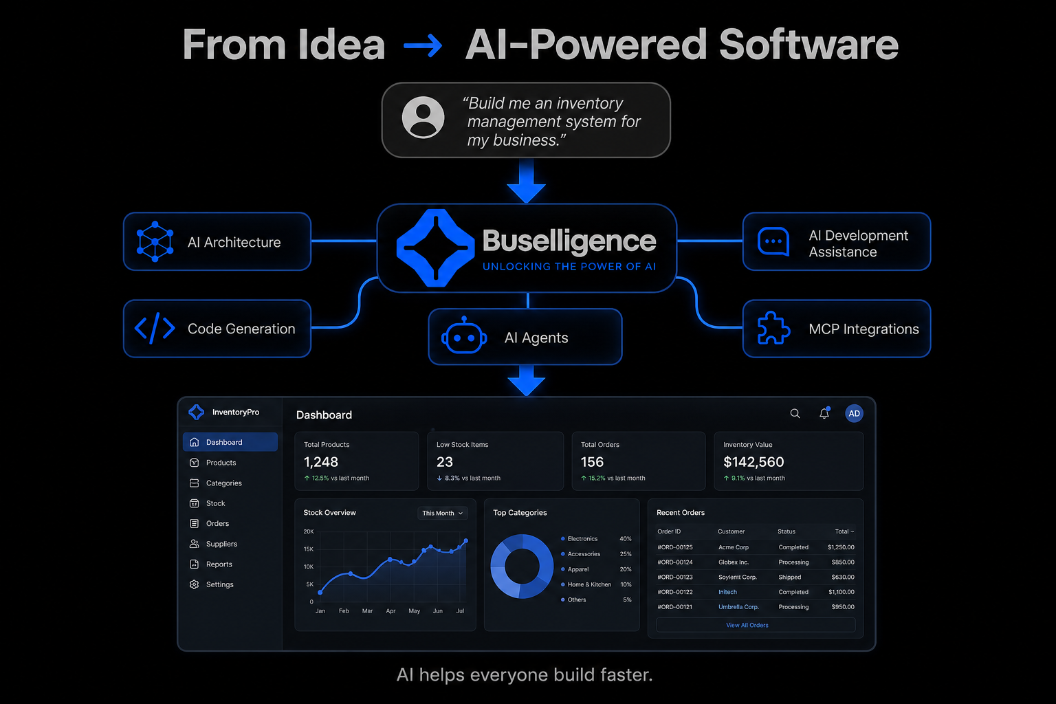 Build Anything — describe an app and watch it come alive