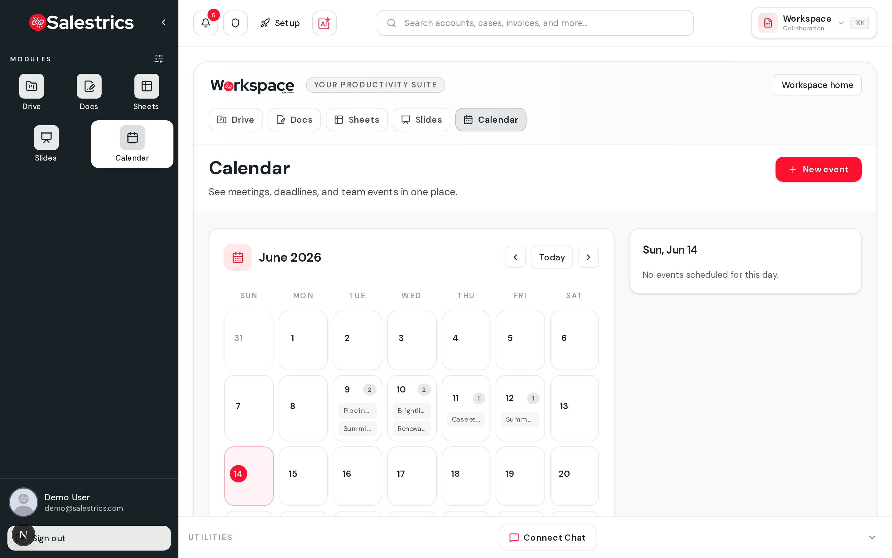 Workspace Calendar